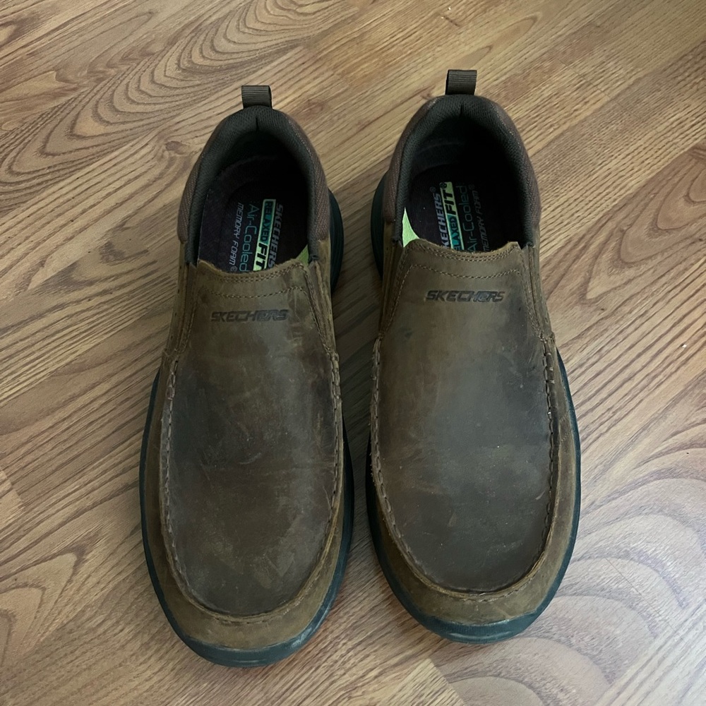 Skechers Brown Suede Slip-On Shoes